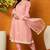 Pink embroidered organza stitched readymade suit