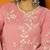 Pink embroidered organza stitched readymade suit