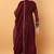 Maroon embroidered silk blend stitched readymade suit