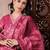 Pink printed silk blend stitched readymade suit