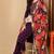 Purple embroidered silk blend stitched readymade suit