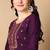 Purple embroidered silk blend stitched readymade suit