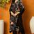 Black printed blended cotton stitched readymade suit