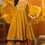 Mustard embroidered silk blend stitched readymade suit