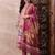Multicolor printed silk blend stitched readymade suit