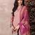 Multicolor printed silk blend stitched readymade suit