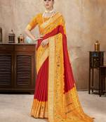 Beautiful Self Jacquard with Weaving Border Saree & Tassels