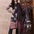 Black printed silk blend stitched readymade suit