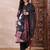 Black printed silk blend stitched readymade suit