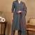 Teal printed blended cotton stitched readymade suit