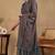 Teal printed blended cotton stitched readymade suit