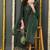 Green embroidered silk blend stitched readymade suit