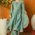 Sea green embroidered silk blend stitched readymade suit