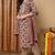 Maroon embroidered rayon stitched readymade suit