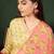 Yellow printed rayon stitched readymade suit