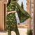 Green printed rayon stitched readymade suit