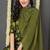 Green printed rayon stitched readymade suit
