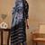 Black printed blended cotton stitched readymade suit