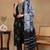 Black printed blended cotton stitched readymade suit