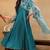 Blue embroidered silk blend stitched readymade suit