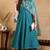 Blue embroidered silk blend stitched readymade suit