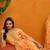 Orange printed georgette stitched readymade suit