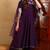 Purple embroidered silk blend stitched readymade suit