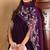 Purple embroidered silk blend stitched readymade suit