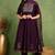 Purple embroidered silk blend stitched readymade suit