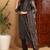 Black printed pure cotton stitched readymade suit