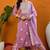 Pink embroidered silk blend stitched readymade suit