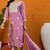 Pink embroidered silk blend stitched readymade suit