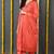 Orange embroidered silk blend stitched readymade suit