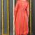 Orange embroidered silk blend stitched readymade suit