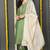 Green embroidered silk blend stitched readymade suit