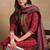 Maroon embroidered silk blend stitched readymade suit