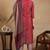Maroon embroidered silk blend stitched readymade suit
