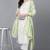 Green embroidered rayon stitched readymade suit