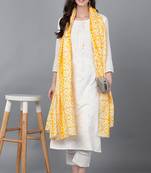Yellow embroidered rayon stitched readymade suit