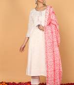 Light Pink embroidered rayon stitched readymade suit