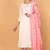 Light Pink embroidered rayon stitched readymade suit