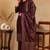 Burgundy woven chanderi stitched readymade suit