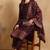 Burgundy woven chanderi stitched readymade suit
