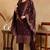 Burgundy woven chanderi stitched readymade suit