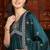 Green embroidered silk blend stitched readymade suit