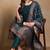 Teal woven chanderi stitched readymade suit