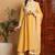 Yellow embroidered silk blend stitched readymade suit