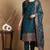 Teal woven chanderi stitched readymade suit