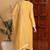Yellow embroidered silk blend stitched readymade suit