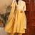 Yellow embroidered silk blend stitched readymade suit
